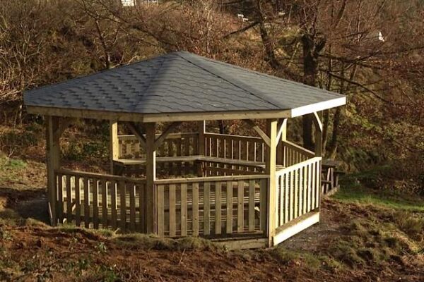 Timber Gazebo with watertight roof Wales
